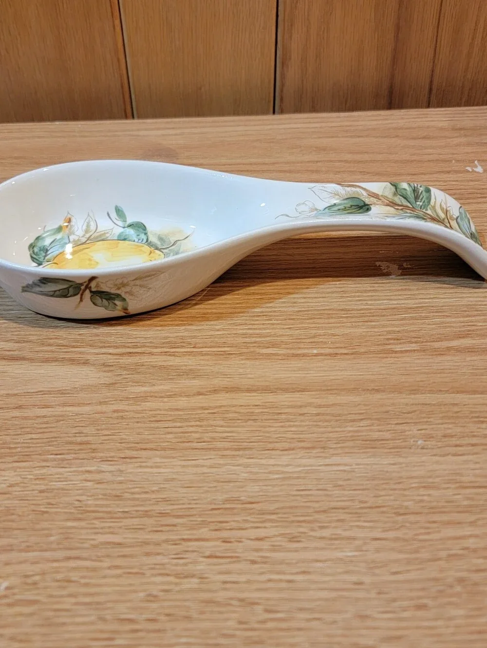 Maxcera Watercolor Lemon Ceramic spoon rest rustic farmhouse